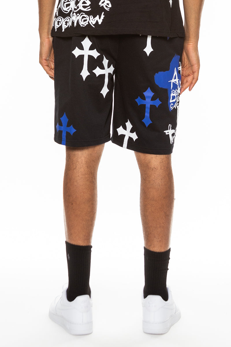 Bejewelled Skull Shorts