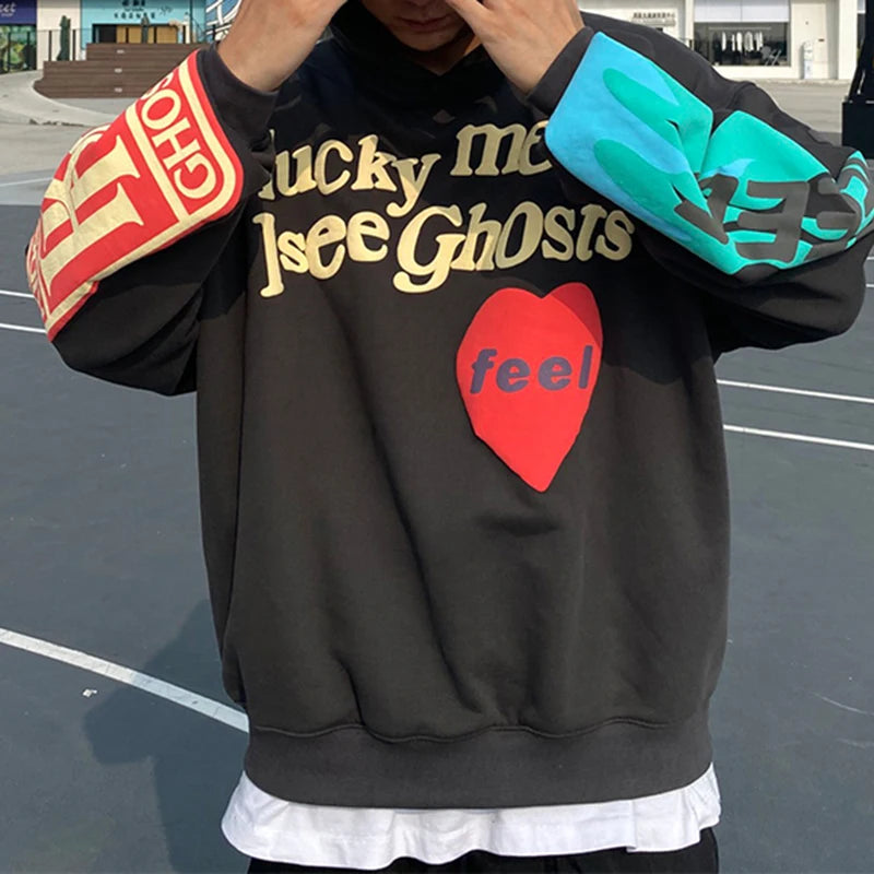 Graffiti Letter Pullover Loose Hoody