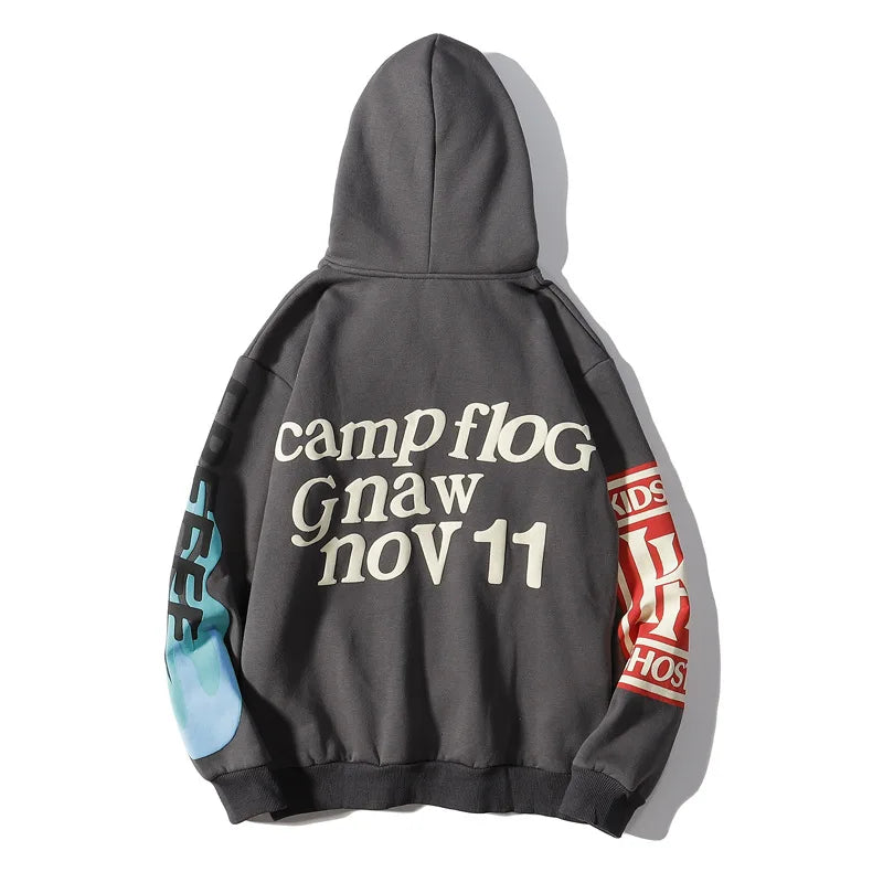 Graffiti Letter Pullover Loose Hoody