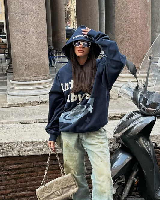 abyss puff Print Hoodies Oversized Streetwear