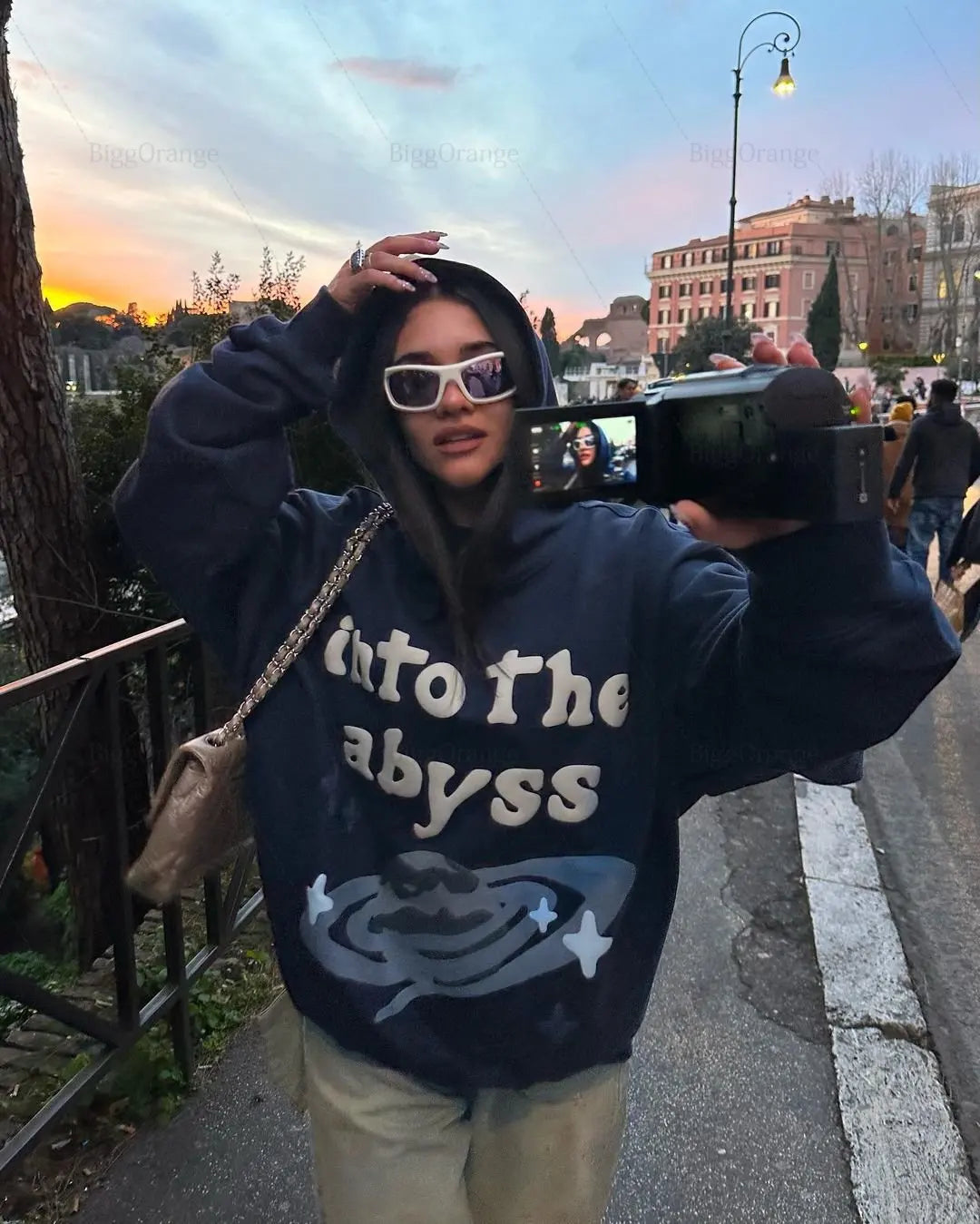 abyss puff Print Hoodies Oversized Streetwear